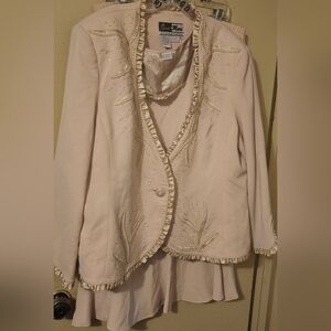 3pc Ben Marc Cream Skirt Suit Plus Size